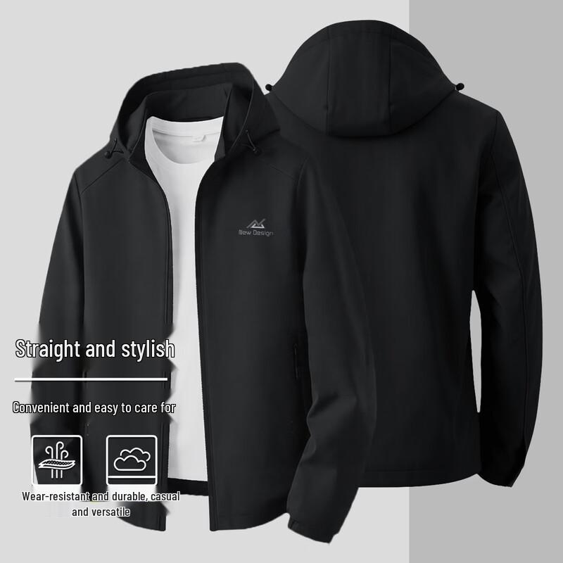 SNOWFLYING Men s Detachable Hood Spring Casual Jacket XXXL