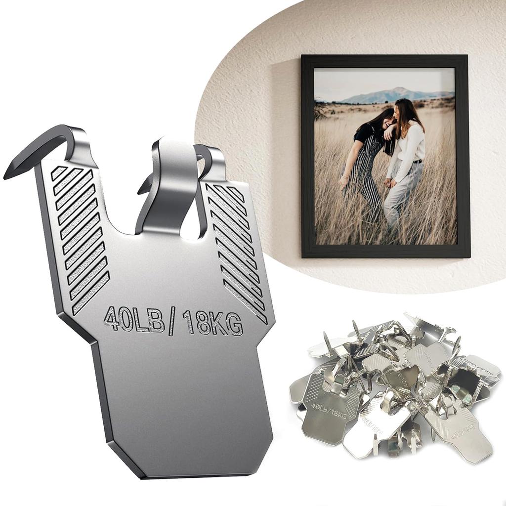 Pack Of 20 Heavy Duty Stainless Steel Picture Hangers For Drywall Reusable Wall Hook Claws for Photo Poster Painting
