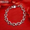 925 Sterling Silver Wedding Jewelry Heart-Shaped Bracelet