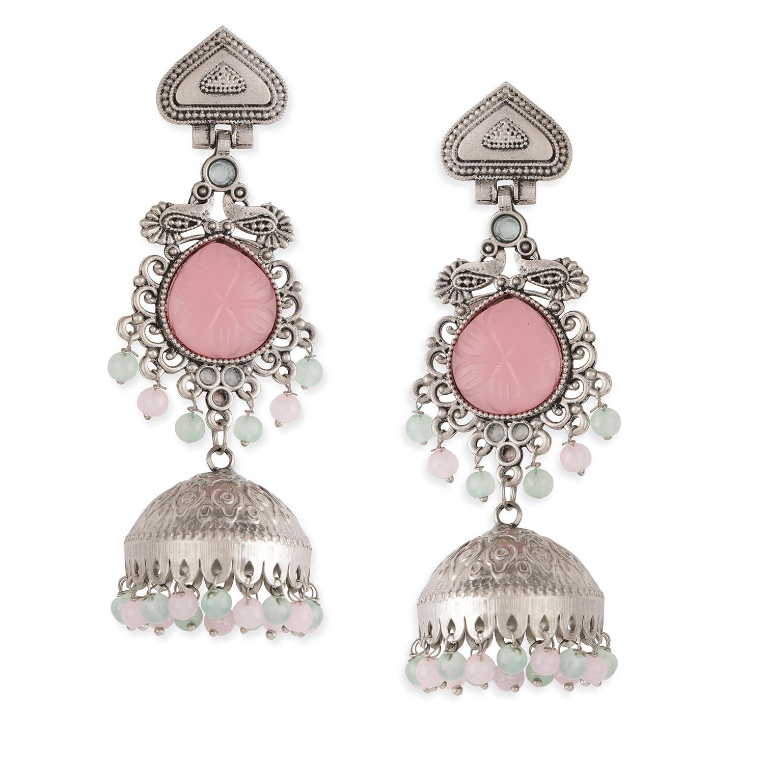 

Oxidised Jhumka Earrings Stylish Boho Trendy Jewellery Gift for Women & Girls