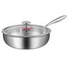 316 Stainless Steel Non-Stick Wok, Flat Bottom, Induction Compatible, Deepened Stir-Fry Pan