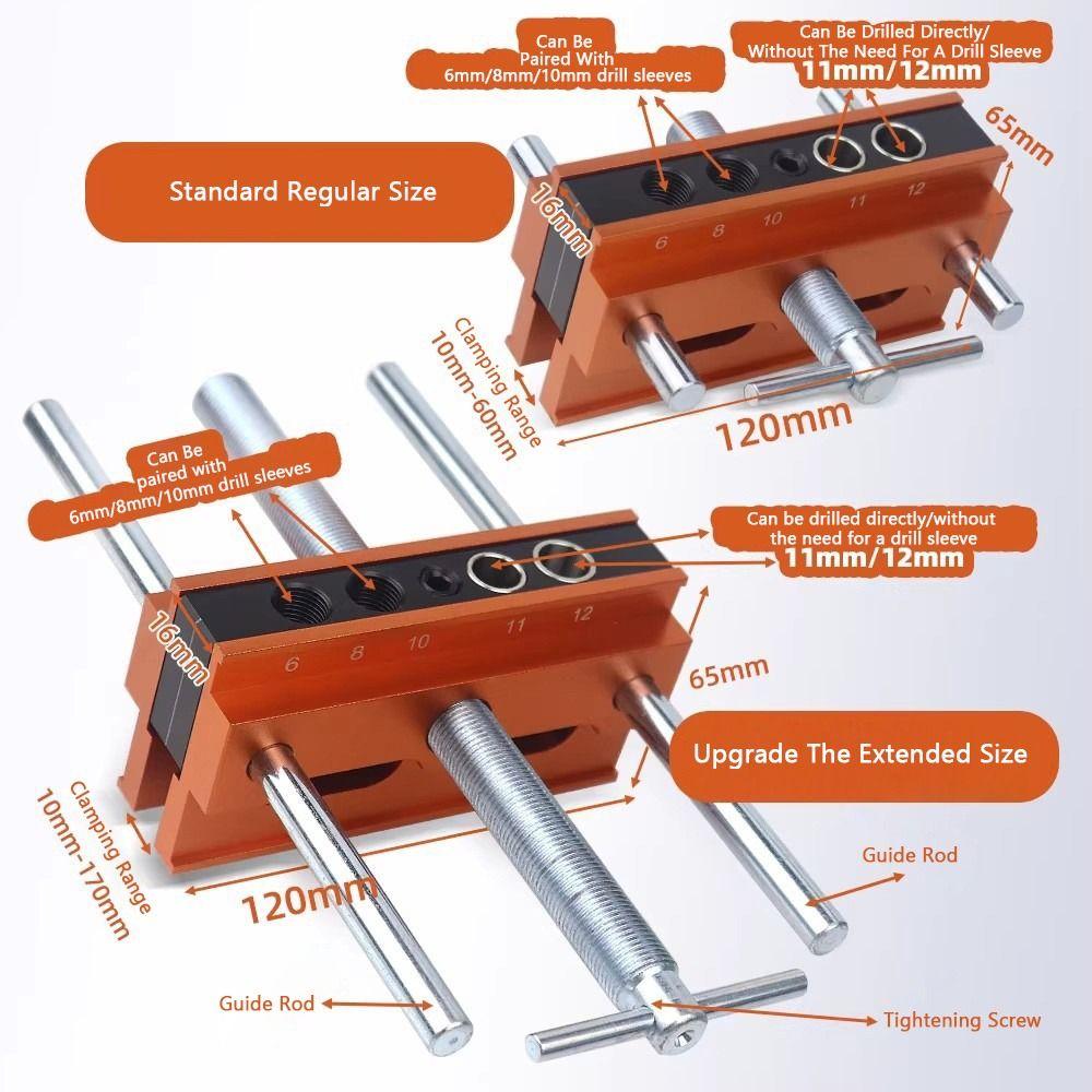 Precision Align Drill Locator Clamp Fixed Woodworking Clamp Wood Punch Tool Mortise Drilling
