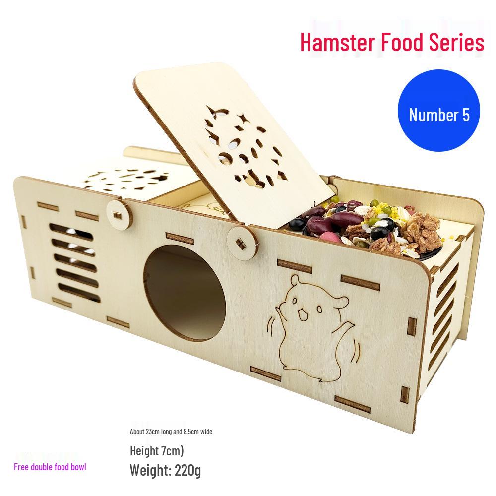 Ensemble de gamelles en bois et de jouets éducatifs pour hamster: Balançoire, piste, cachette, cadre d'entraînement et escaliers d'escalade