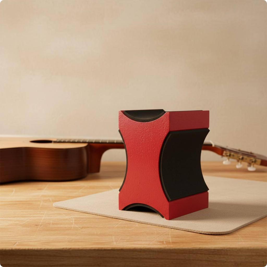 Guitar Neck Rest 2 in 1 Cradle Wooden Music Accessory for Repair, Practice Room Red