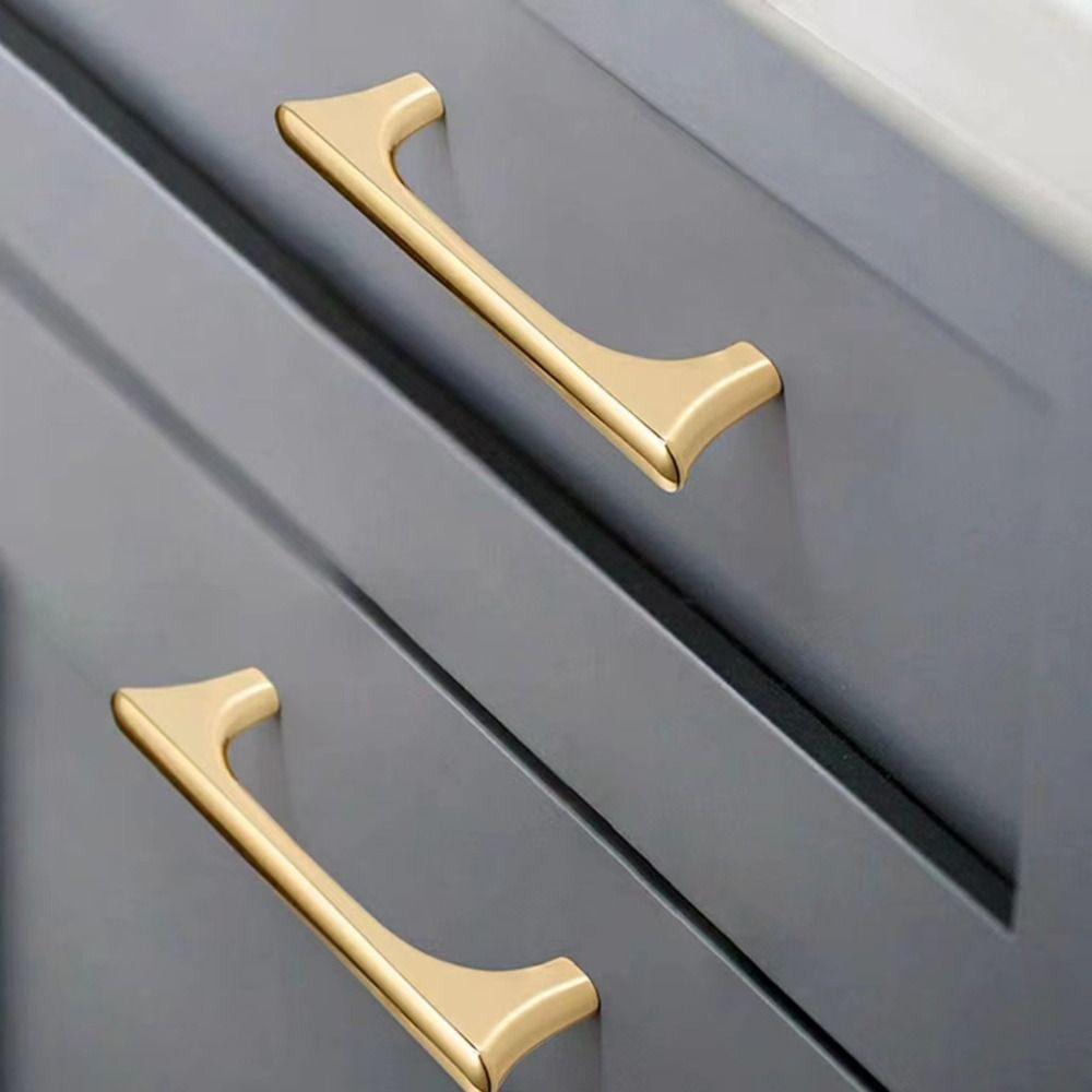 New Bright Gold Cabinet Handles Zinc Alloy Copper Door Knob Drawer Knobs Shoe Cabinet