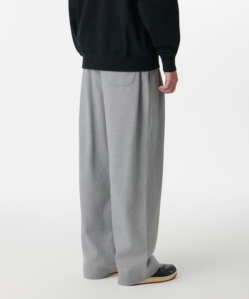 MUSINSA STANDARD Double Knit Three-Pleat Wide Lounge Sweatpants [Medium Grey]