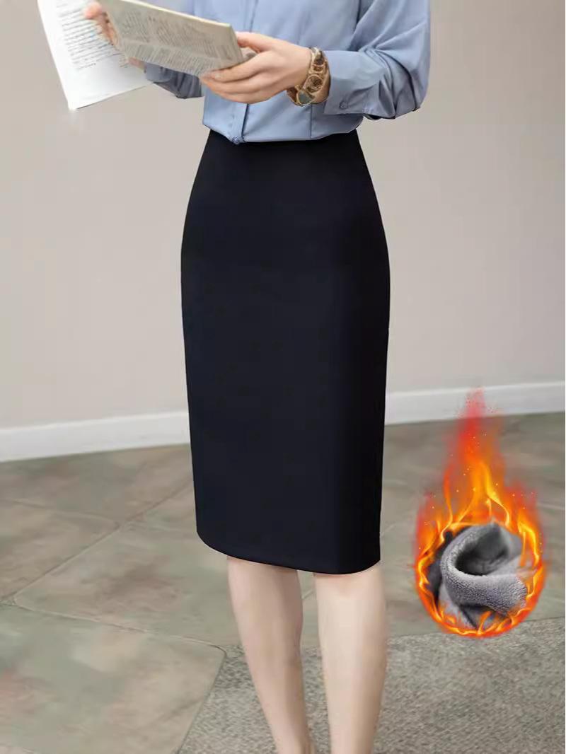 

Женская белая юбка-карандаш А-силуэта - Миди длиной до колена, облегающая бедра, для весенне-осенней рабочей одежды XXL