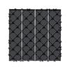 Interlocking Deck Tiles 36 Pack 12"x12" Plastic for Porch Dark Grey