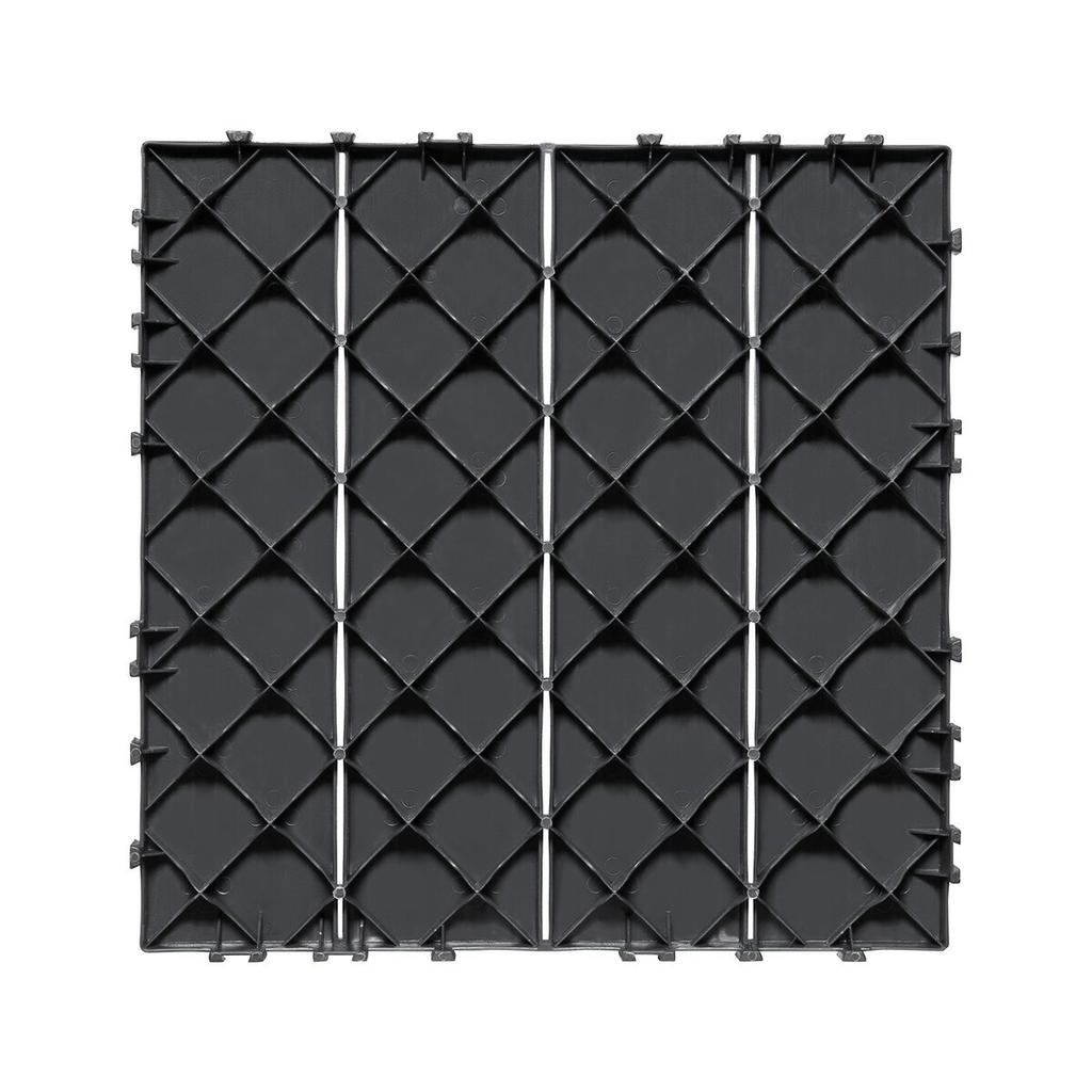 Interlocking Deck Tiles 36 Pack 12"x12" Plastic for Porch Dark Grey