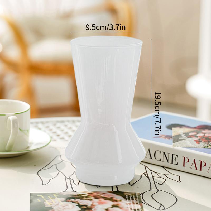 Creamy Color Glass Vase Hydroponic Flower Vase Transparent Plant Pots Dinning Living Room Decorative Vases Home Office Decor