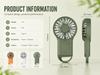 Nuovo Mini Ventilatore Portatile Pieghevole da Scrivania Ricaricabile USB Design Cartone Animato con Gancio per Alpinismo Outdoor Uso Domestico Ufficio