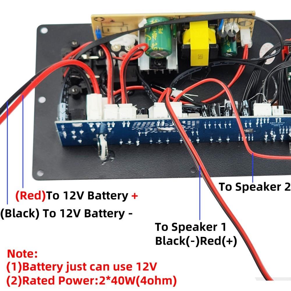12V 80W Amplifier Board Square Dance Speaker Amplifier Support Bluetooth AUX TF-Card U-Disk Recording 6-12Inch Speaker