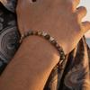 Vnox Natural Stone Beaded Bracelet for Men Women, Zinc Alloy Spacer Beads, Adjustable 17-33cm, 6.6mm Beads Trendy Jewelry Gifts