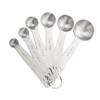Elegant Six Piece Silver Measuring Spoon Set For Baking And Kitchen Use With Long Handle