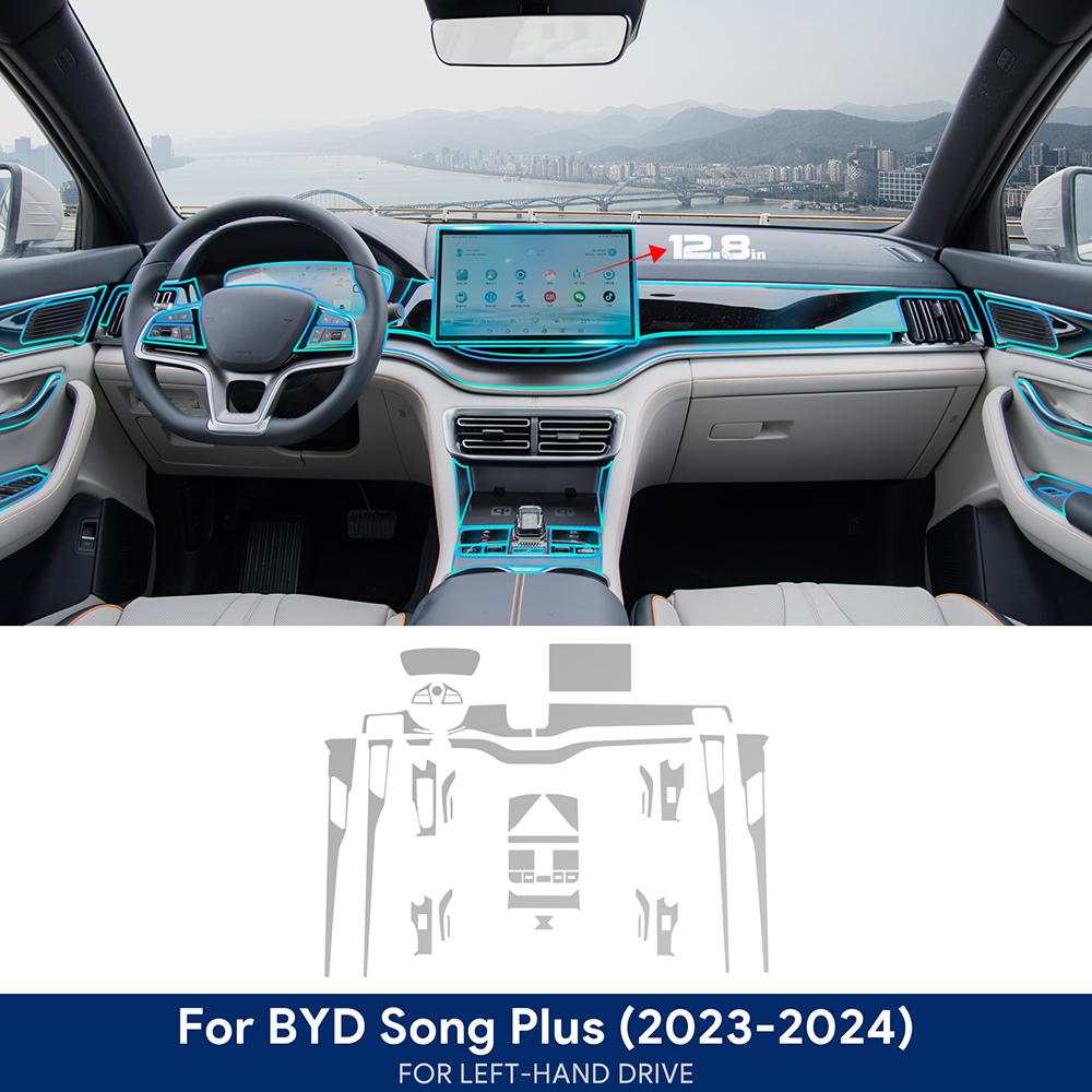 

Для BYD Seal U Sealion 6 Song Plus DMI EV -2024 Автомобільна центральна консоль Навігаційний екран Панель приладів TPU Захисна плівка Інтер єр 12.8in 2023-2024