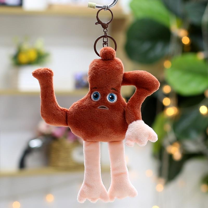 Mountain and Sea Ceremonial Wooden Stick Man Doll Pendant Keychain Shark Doll Small Doll Banana Monkey Plush Toy