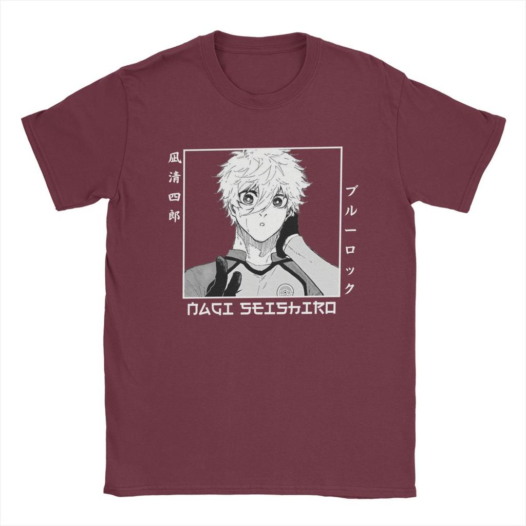 Men's Sieshiro Nagi Blue Lock T Shirt Pure Cotton Clothes Funny Short Sleeve Round Collar Tees Party T-Shirts