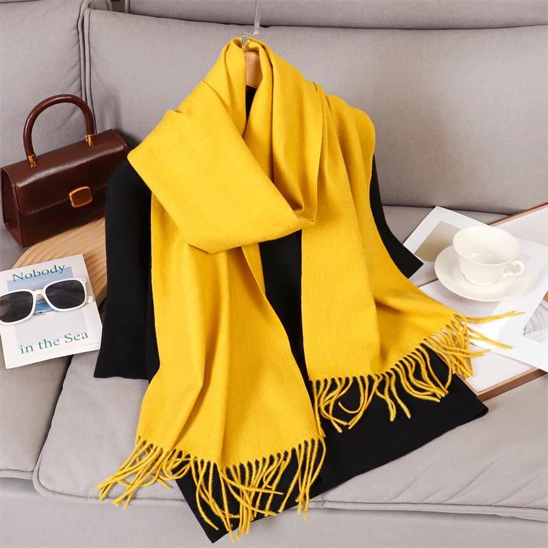 69 Colors Winter Scarf for Women Warm Cashmere Scarves Hijab Solid Lady Long Shawl Wrap Female Pashmina Bandana Poncho Stoles