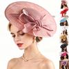 Francouzská síťovaná čelenka s mašlí Elegantní vintage klobouk Kentucky Pokrývka hlavy pro nevěstu Tanec
