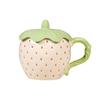 Strawberry Mug Ceramic Cup with Lid Cute Home Office Coffee Cup for Women Dormitory