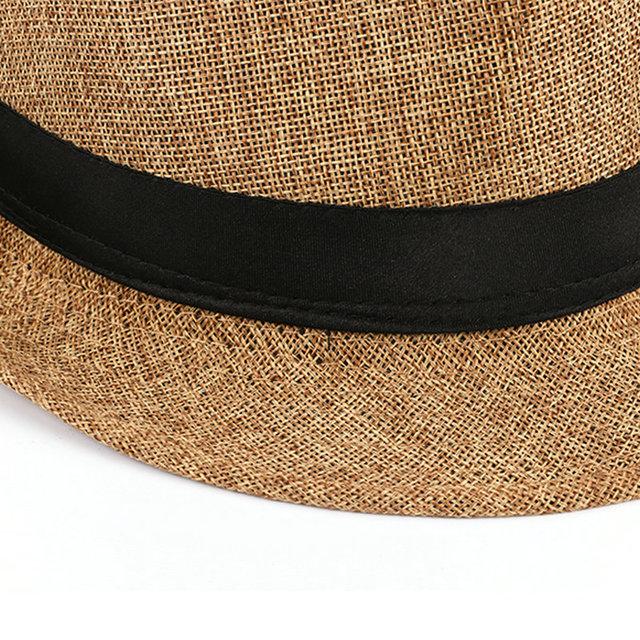 Men's Fedora Jazz Cotton and Linen Pure Hat Dad Hat Imitation Linen Sun Visor Sun Hat White Hat Wedding Fedora Hat