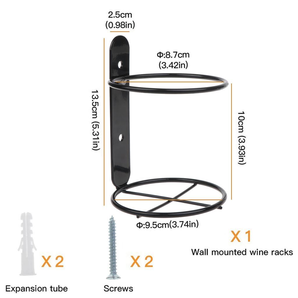 Wall Mounted Wine Bottle Holder Display Rack Hanger Kitchen Organization for Champagne Cocktail Bottle Metal Storage