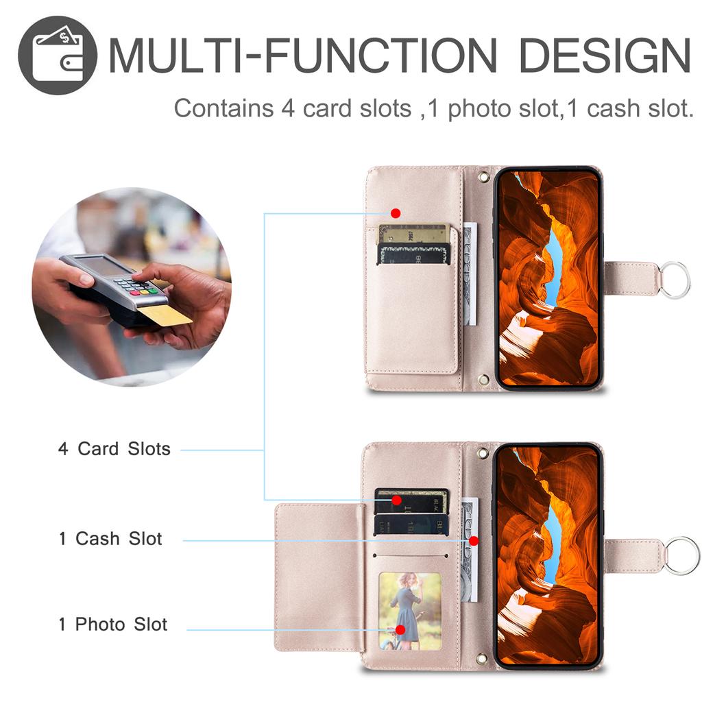 For Xiaomi Redmi Note 13 5G Crossbody Leather Case Ring Buckle Wallet Stand Rhombus Mobile Cover