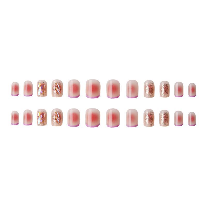 Aurora Diamond Nail Art: Magic Mirror French Whitening Stickers & Removable False Patches