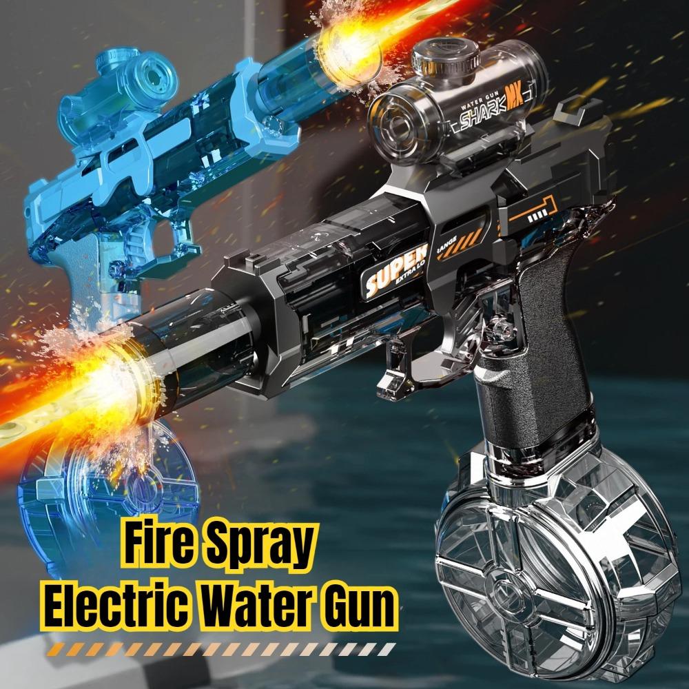 Led Breathe Fire Children Electric Water Gun Toys Automatic Lights Emitting Water Pistol Summer Outdoor Beach Pool Toy for Kids