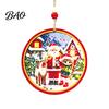 Rustic Xmas Tree Pendants Christmas Wooden Hanging Sign with Hemp Rope, Holiday Wall Decor Indoor for Home Party Decoration, Solid Wood Festive