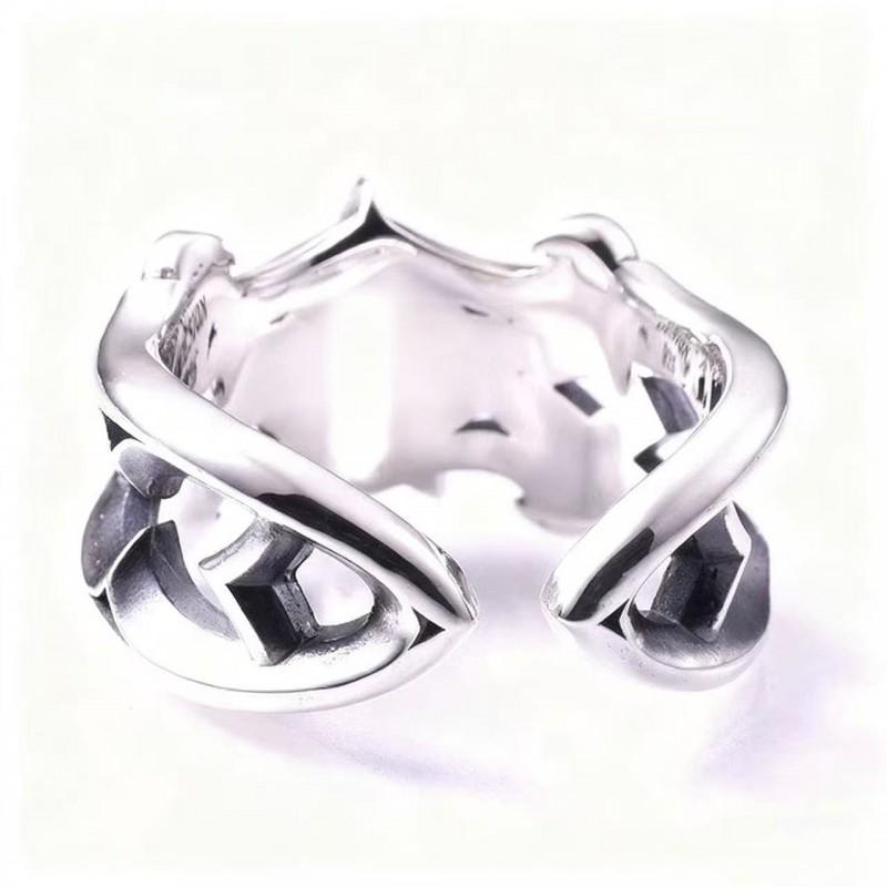 Verstellbarer offener Ring mit Vintage Kreuz Stern Motiv Retro Punk Unisex Modeschmuck