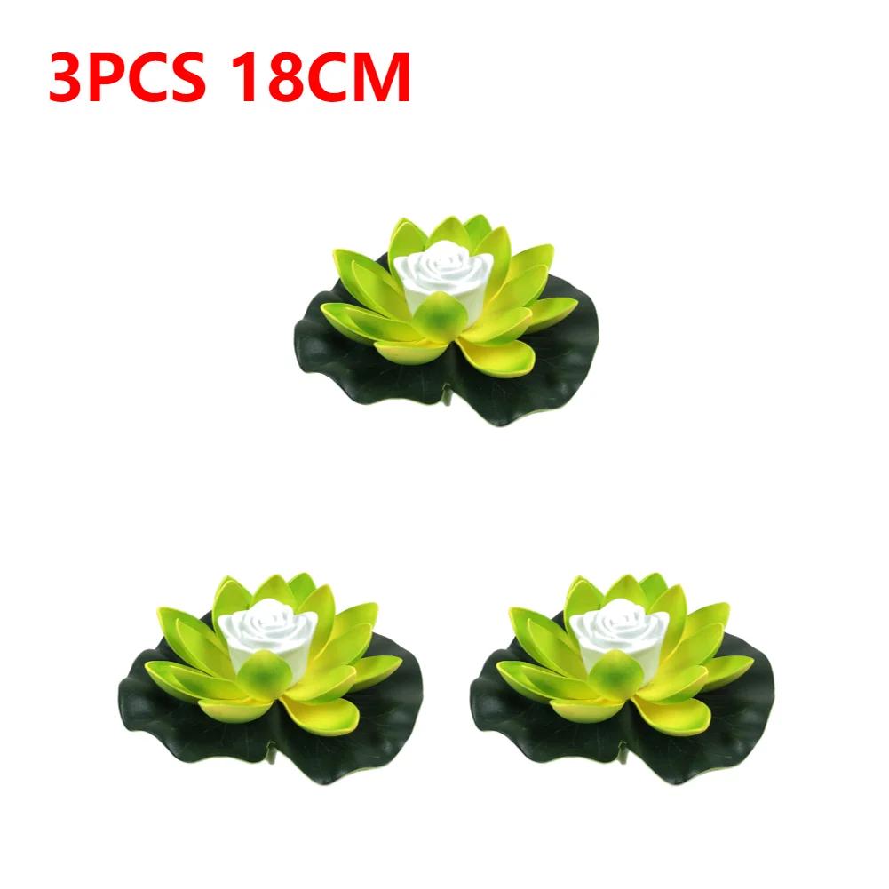 20-1Pcs Energy Saving Solar Powered Lamp Night Light LED 18cm Artifical Floating Lotus Garden Pool Pond Fountain Decoration