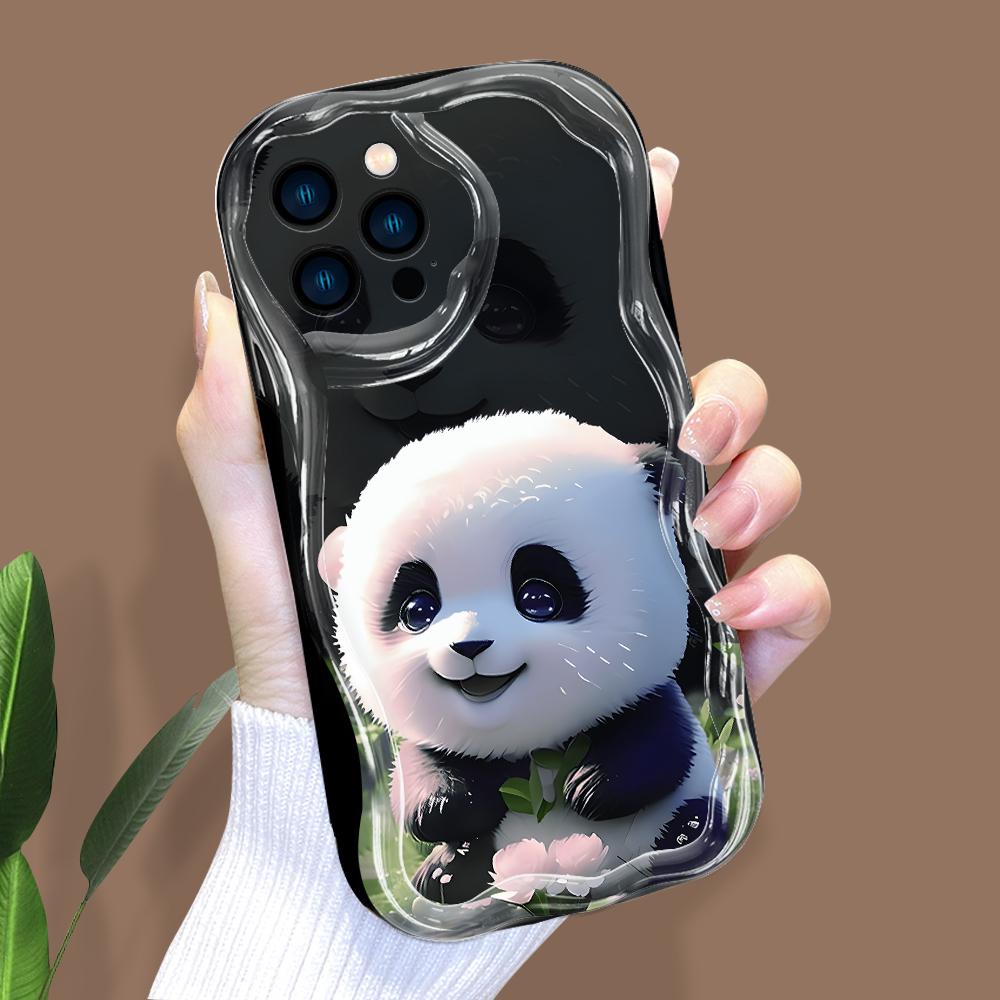 Cartoon Pattern Cream Texture Casing Wavy Edge Soft Silicone Cover Phone Case for IPhone Samsung Huawei Honor Xiaomi Redmi Infinix Tecno