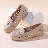 Breathable One Foot Perforated Women's Summer Toe Cap Anti Slip Single Shoe Mesh Sandals