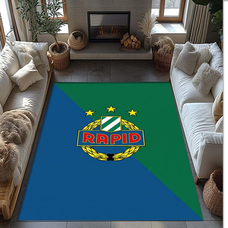 Rapid Wien FC Soccer Football Pattern Soft Area Rug Non Slip Indoor Floor Carpet Sports Decor Mat for Bedroom