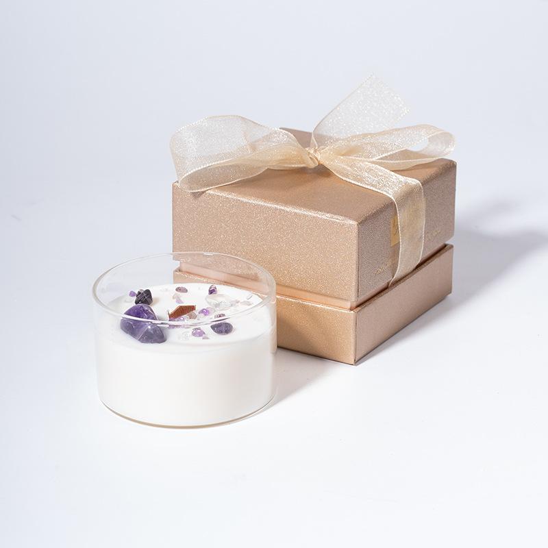 

Bedroom Decorations, Scented Candles, Creative Soy Wax Souvenirs, Natural Crystal Stone Scented Candle Gifts Eucalyptus