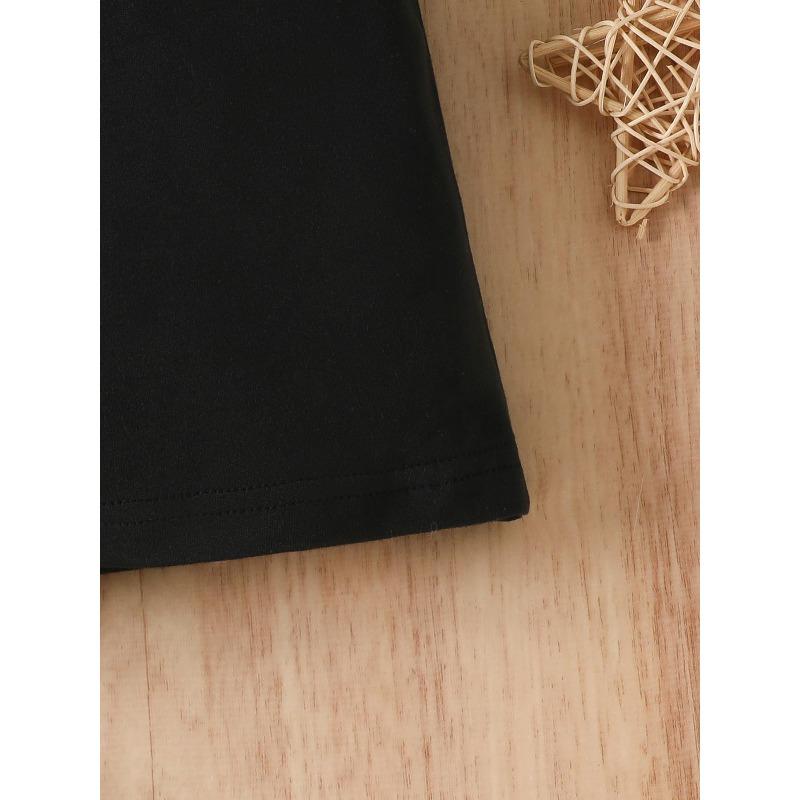 European Size Girls Summer Round Neck Short Sleeved T Shirt with Cartoon Version of A Great Dane Pattern