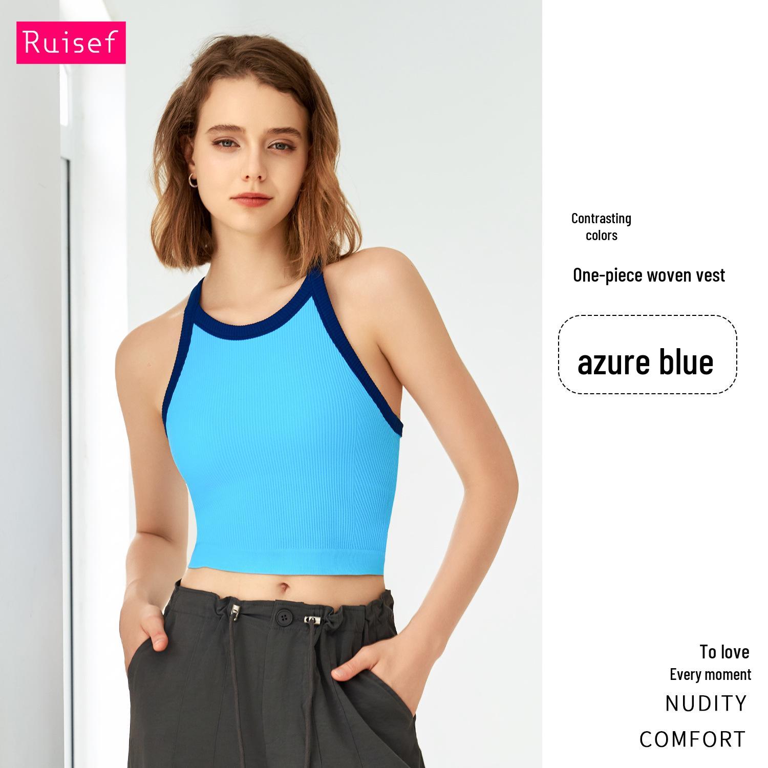 

2025 Летний женский ударопрочный спортивный бюстгальтер с цветными блоками Medium