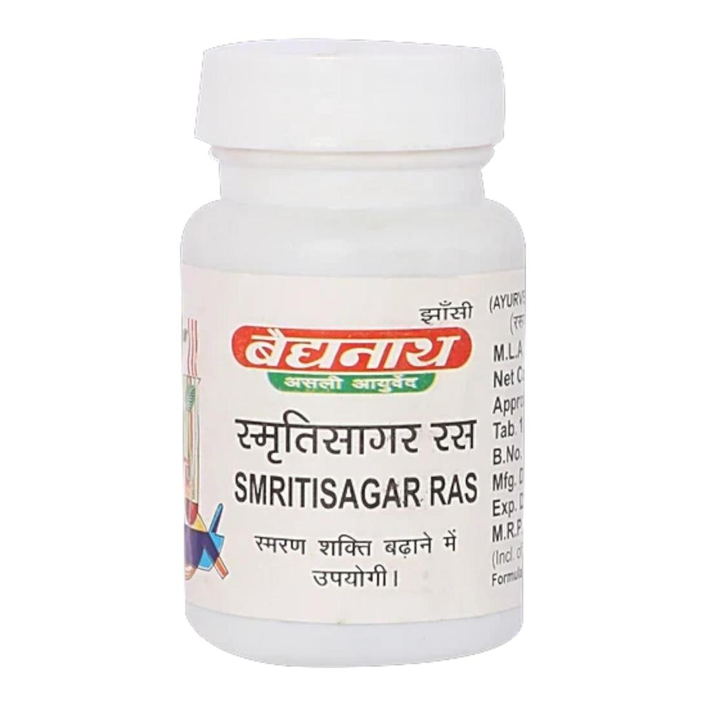 Baidyanath Jhansi Smritisagar Ras Ayurvedic Tablets 80 Nos Pack Natural Wellness Supplement