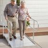Wheelchair Ramp with Handrails, 1806 x 830 mm, Heavy Duty Wide Aluminum Wheelchair Ramp with Adjustable Legs, 453.6 kg Capacity, Portable Threshold