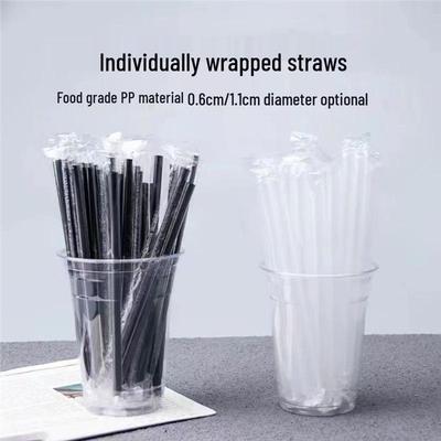 Individually Wrapped Disposable Plastic Straws for Boba, Milk Tea, Coffee, Juice – Thick & Thin Options with Pointed Tip, Ideal for Commercial Use