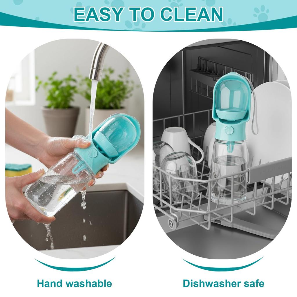 Portable Food Grade Material Dog Cat Travel Pet Water Cup Bottle with Food Dispenser Puppies Outdoor Walking Bowl 320/500ml