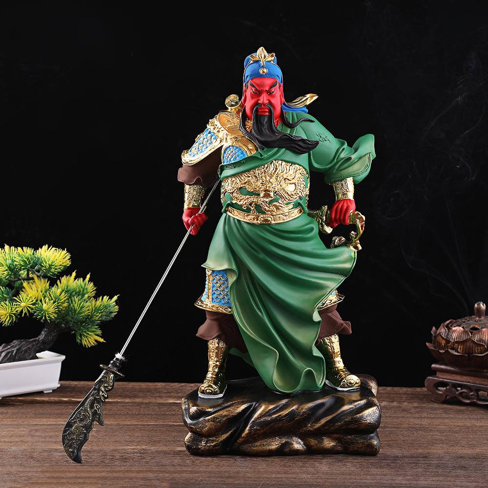 High Quality Resin Guan Gong Buddha Statue Home Offerings Arts God of Fortune Decor