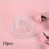 10pcs Heart-Shaped Plastic Cosmetic Jar Set - Refillable Travel Containers for Lip Balm, Cream & More - Odorless