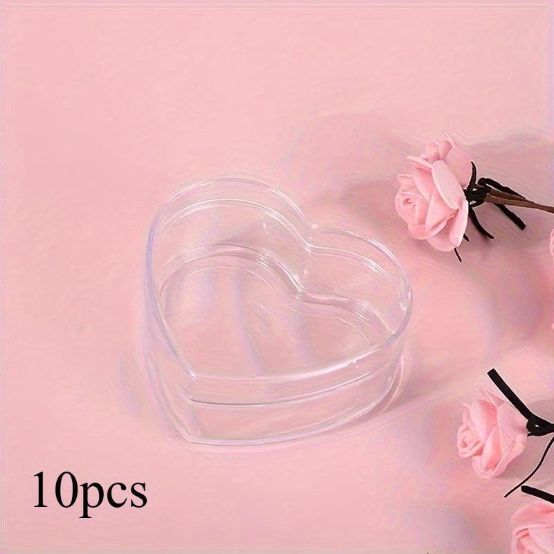 10pcs Heart-Shaped Plastic Cosmetic Jar Set - Refillable Travel Containers for Lip Balm, Cream & More - Odorless