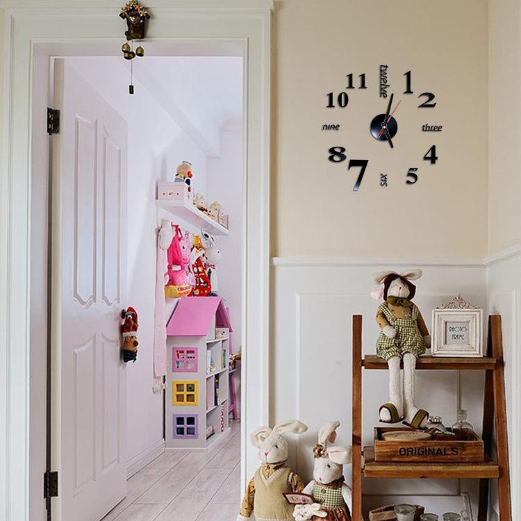 Douyin Style Silent Acrylic Wall Clock - DIY Wall Sticker for Home or Bedroom