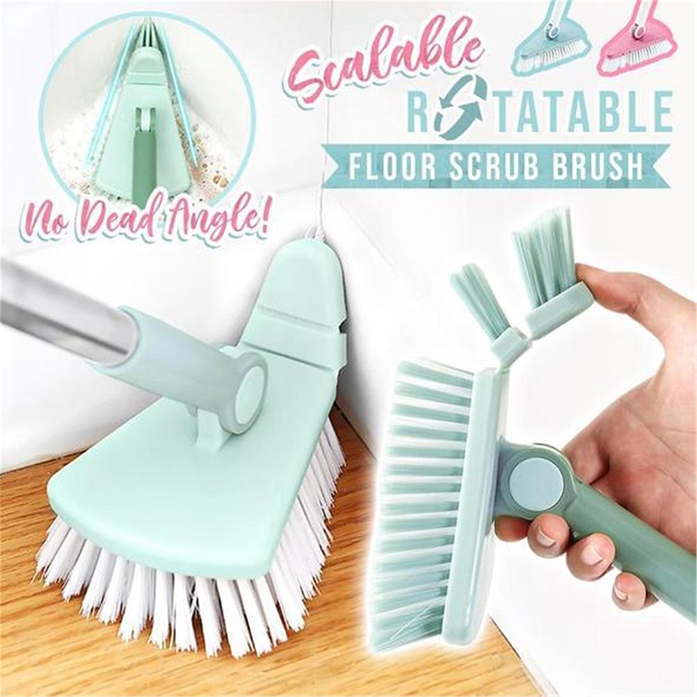 Bendable Corner Scrub Brush with Long Handle Removable Triangle Brush for Stairs Wall Bathroomand