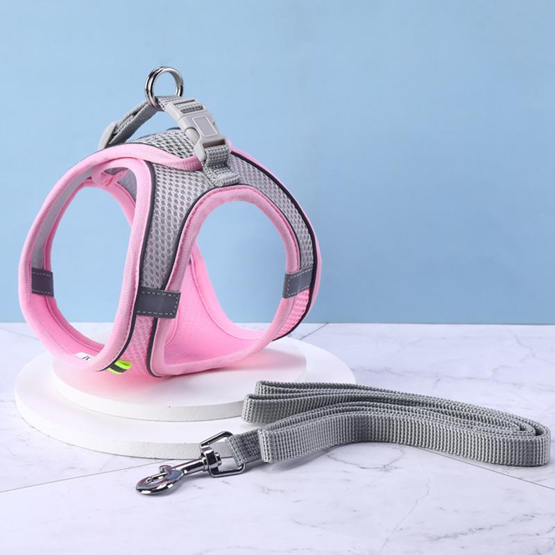 Rømningssikkert kattesele og båndsett Justerbart nettinghundselevest Valp Kjæledyrvandring Blybånd Små hunder Katter Kattunge