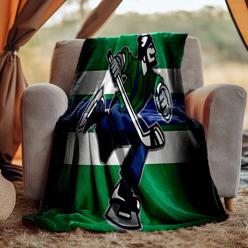 Vancouver Canucks Blanket Flannel Throw for Sofa, Travel, Camping, Livingroom, Office, Chair and Bed Soft and Warm Holiday Birthday gifts