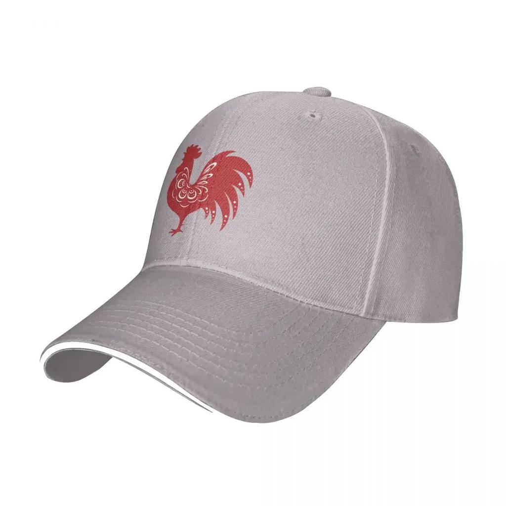Red rooster icon art Baseball Cap Cosplay Snap Back Hat Bobble Hat Girl'S Hats Unisex's